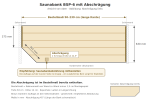 Maßskizze Saunabank BSP-6 mit Abschrägung